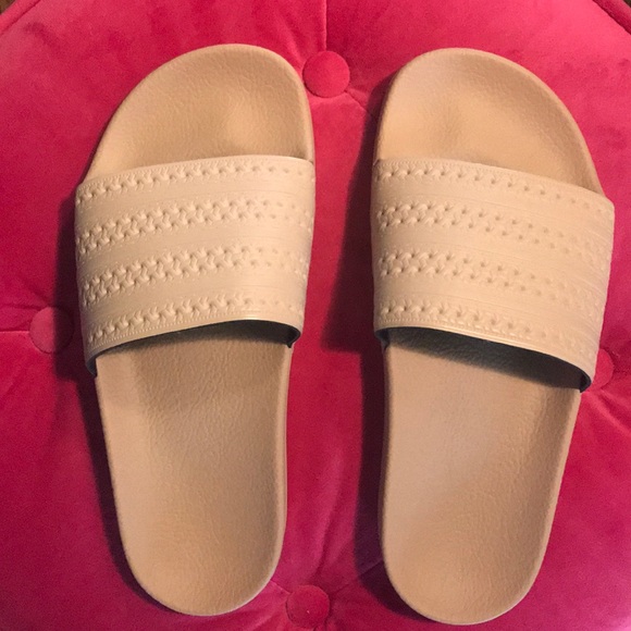 blush adidas slides